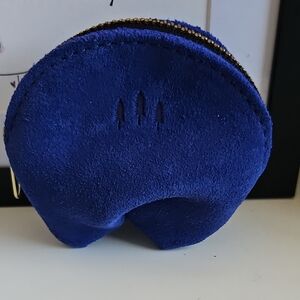 Portland Leather Blue Suede Coin Purse